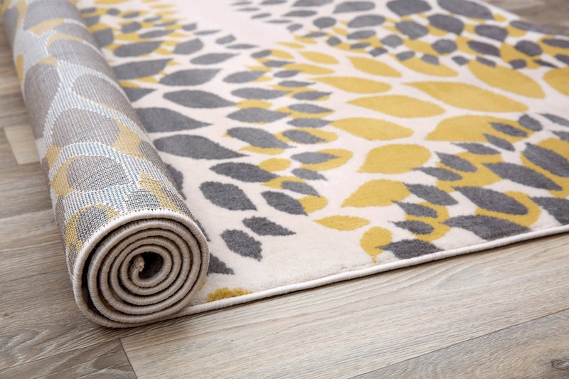 Rugshop Modern Yellow Floral Circles Design Area Rug â€“ Elegant Non-Shedding, 2' x 3' for Living Room, Bedroom, Dining Room, Kitchen - Image 3